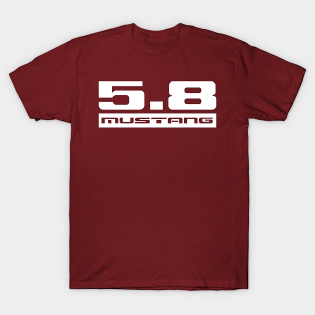 5 point 8 Mustang Badge T-Shirt by FoMoBro's